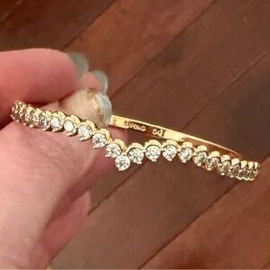 Rose Gold and CZ crystals Bangle Bracelet